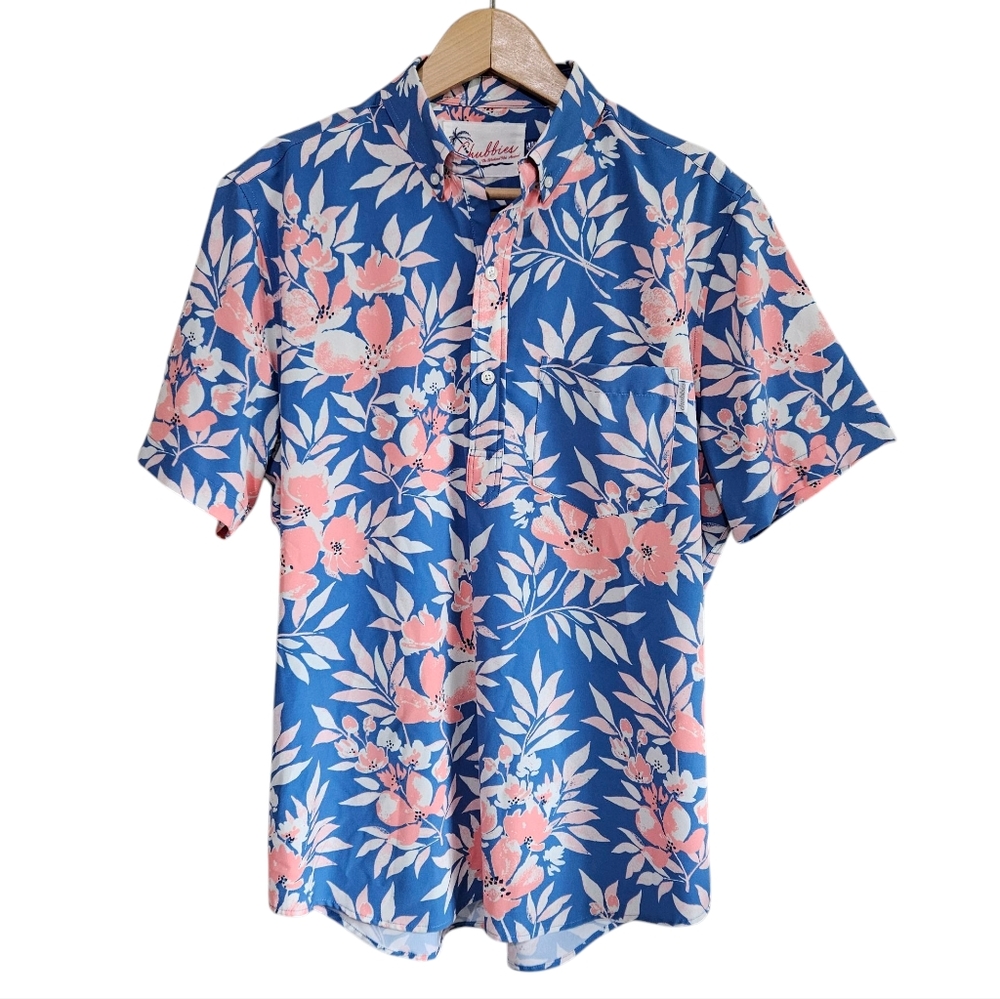 Chubbies Pull-Over Half Button-Down Tropical Flor… - image 1